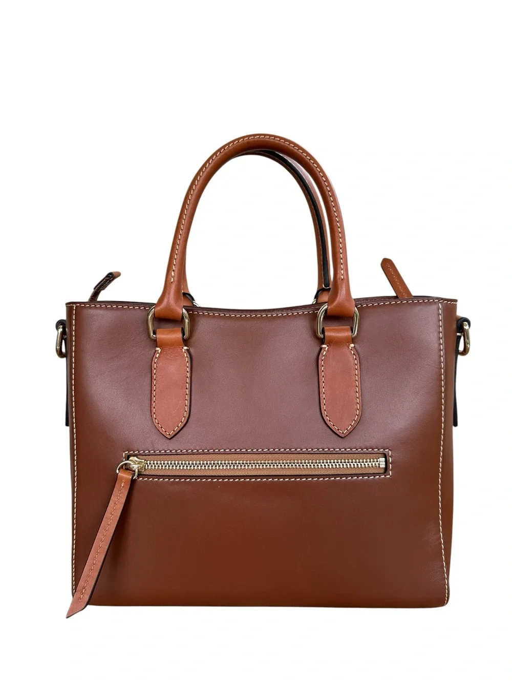 Dooney & Bourke Wexford Leather Small Heidi Satchel in Chestnut Brown K2625845